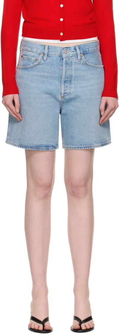 Agolde Blue Dame Denim Shorts