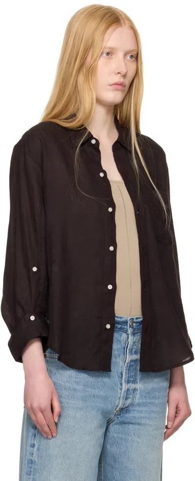 Citizen Of Humanity Kayla Shrunken Shirt In Chocolate In Brown