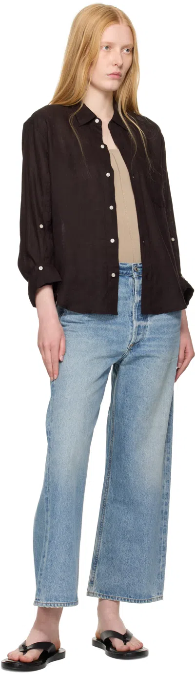 Citizen Of Humanity Kayla Shrunken Shirt In Chocolate In Brown