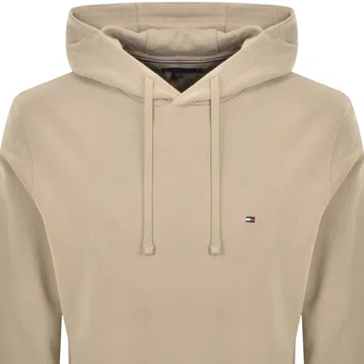 Tommy Hilfiger Logo Terry Hoodie Beige In Neutral