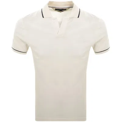 Tommy Hilfiger Open Collar Polo T Shirt Cream In Neutral