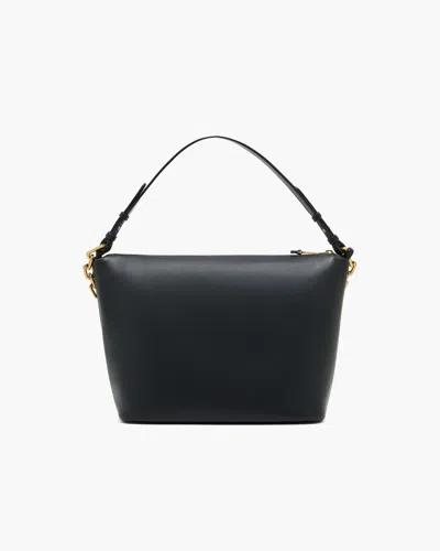 Emporio Armani Ppa Leather Medium Hobo Bag With Chain In Black