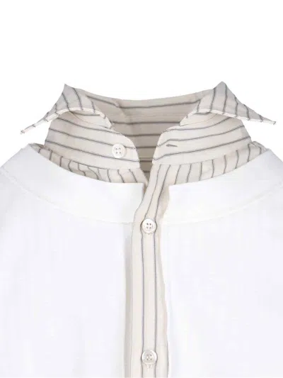 Maison Margiela Inverted White Cotton Shirt Women In White