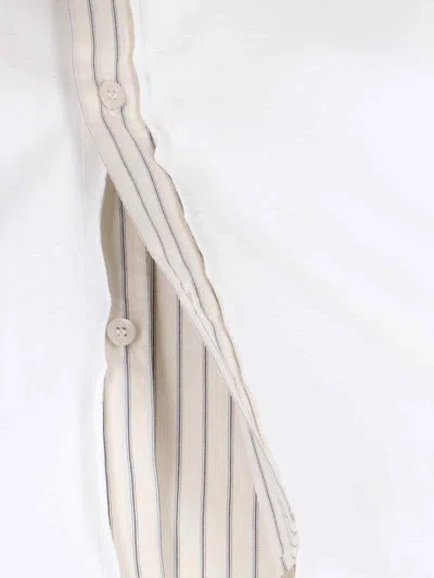 Maison Margiela Inverted White Cotton Shirt Women In White
