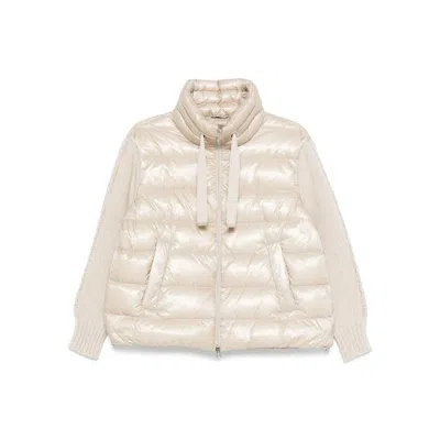 Herno Puffer Jackets Featuring Drawstring Accents In White