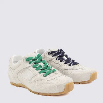 Alohas Light Grey Leather Tb 56 Suede Fuzzy Sneakers