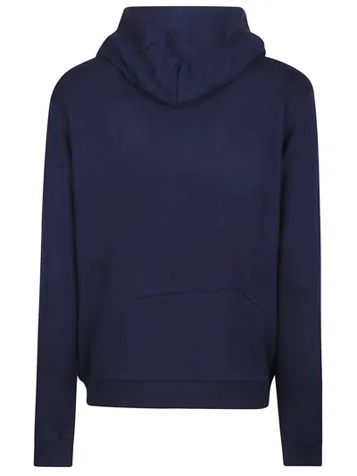 Polo Ralph Lauren Textured Cable Knit Cotton Sweatshirt With Zip Fastening In Blue