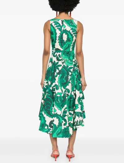 Etro Paisley Print Asymmetric Midi Dress