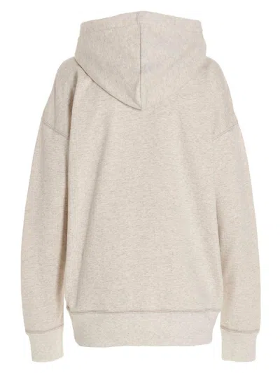 Isabel Marant Étoile Isabel Marant Etoile White Hoodie With Tonal Logo Print In Cotton Blend Woman In Gray