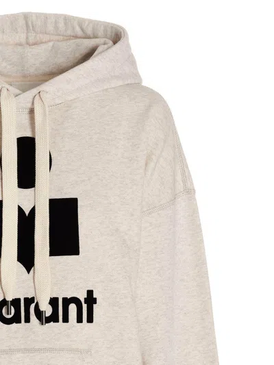 Isabel Marant Étoile Isabel Marant Etoile White Hoodie With Tonal Logo Print In Cotton Blend Woman In Gray