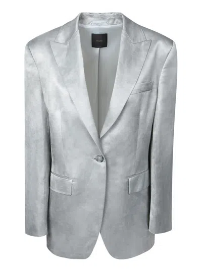 Pinko Grey Satin Single-breasted Jacket