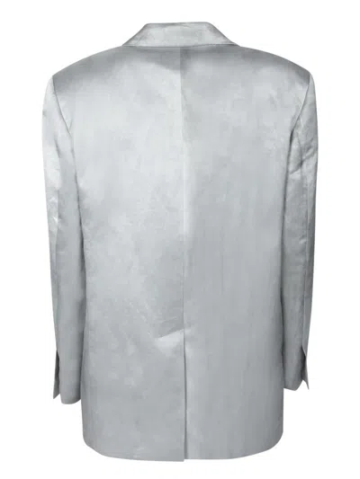 Pinko Grey Satin Single-breasted Jacket