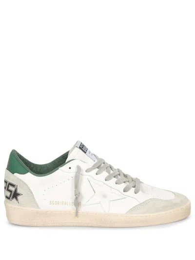 Golden Goose White Cow Leather Vamp Sneakers With Unique Used And Dirty Effect In White