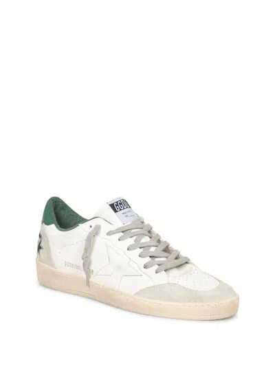 Golden Goose White Cow Leather Vamp Sneakers With Unique Used And Dirty Effect In White