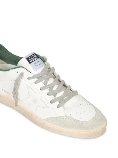 Golden Goose White Cow Leather Vamp Sneakers With Unique Used And Dirty Effect In White