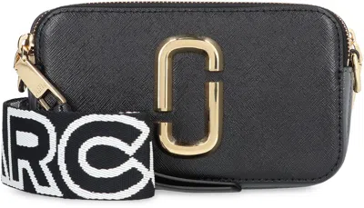 Marc Jacobs Black And White Leather The Snapshot Crossbody Bag