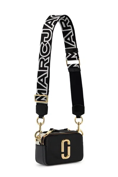Marc Jacobs Black And White Leather The Snapshot Crossbody Bag