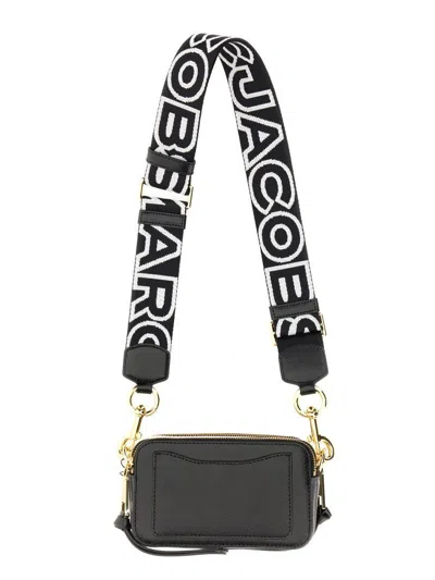 Marc Jacobs Black And White Leather The Snapshot Crossbody Bag