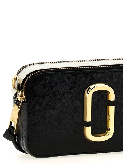 Marc Jacobs Black And White Leather The Snapshot Crossbody Bag
