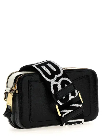 Marc Jacobs Black And White Leather The Snapshot Crossbody Bag