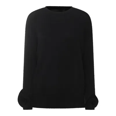 Valentino Regular Fit Wool Jersey Sweater In Black