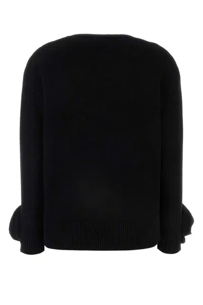 Valentino Regular Fit Wool Jersey Sweater In Black