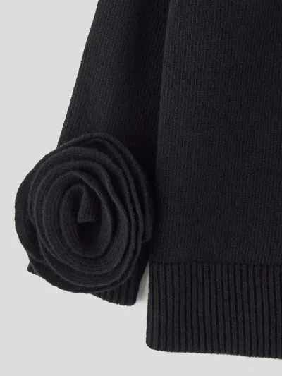 Valentino Regular Fit Wool Jersey Sweater In Black