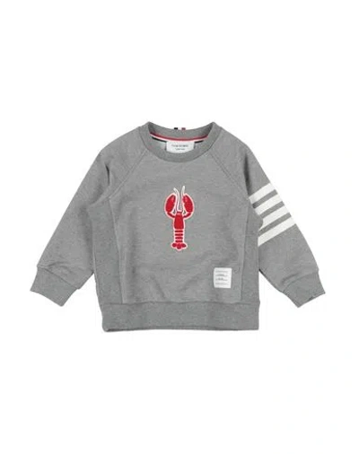 Thom Browne 4-bar Lobster-patch Cotton Sweatshirt In Gray