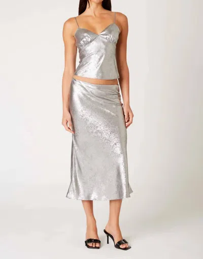 Nia Lucien Skirt In Chrome In Silver
