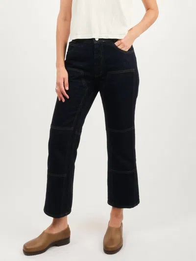 Rachel Comey Normandy High Waisted Pants In Raw Denim In Black