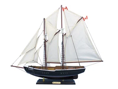Handcrafted Cast Iron Wooden Bluenose Model Sailboat Decoration 24"