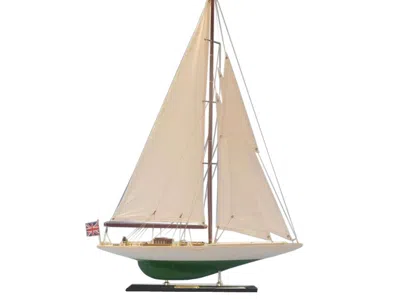 Handcrafted Cast Iron Wooden Shamrock Limited Model Sailboat 27"