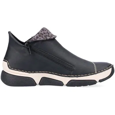 Rieker Women's Angela Sneaker In Schwarz/leo-grey