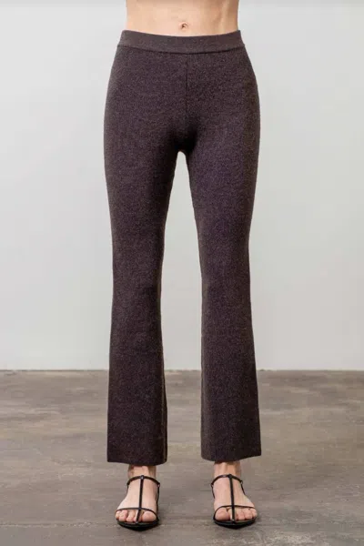 Moon River Textured Bell Bottoms In Charcoal In Brown