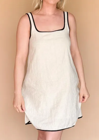 Miou Muse Dakota Linen Tank Mini Dress In Cream In Neutral