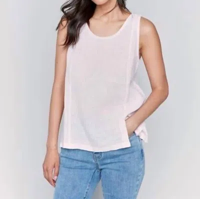 Charlie B Linen Shell Top In Petal Pink In Pink
