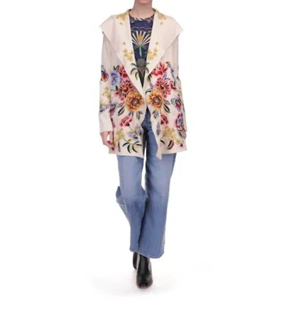 Johnny Was Biya Midi Hoodie Jadis In Ecru In Multi