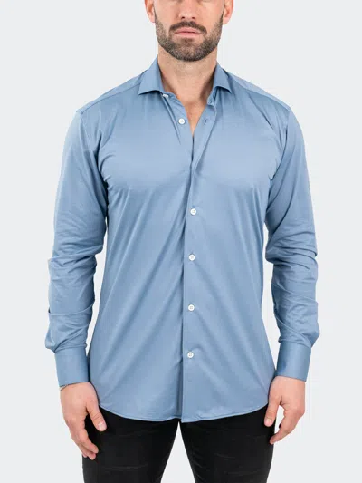 Maceoo Einstein Stretchblotter Blue Button-up Shirt In Blue