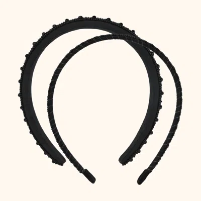 Budhagirl Plaza Duo Headbands In Black In Black