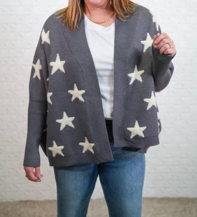 Wishlist Wish Upon A Star Oversized Draped Cardigan In Grey In Gray