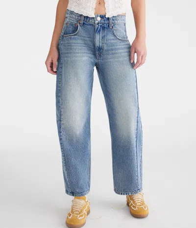 Aéropostale Mid-rise Barrel Leg Jean In Blue