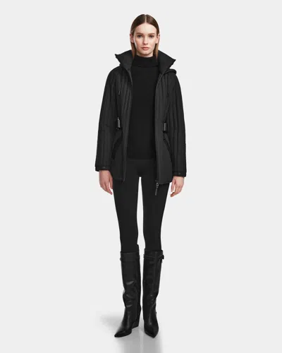 Rudsak Mirry Ff Women's Velvet Corduroy Down Puffer In Black