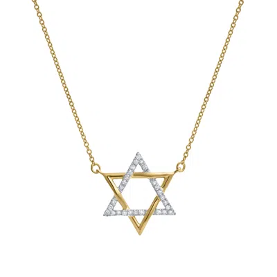 Luvmyjewelry Neriah 14k Gold Star Of David Diamond Pendant In Gold
