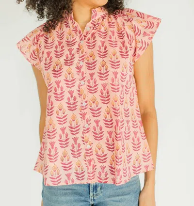 Victoria Dunn Bays Short Sleeve Blouse In Wild Orchid In Pink