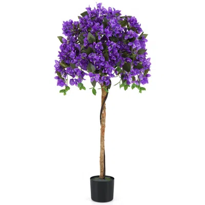 Hivvago 4.5 Feet Artificial Azalea Tree With Cement Pot
