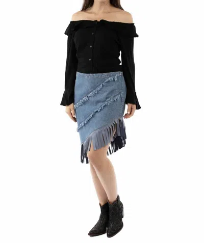 Scully Fringe Skirt In Blue In Blue