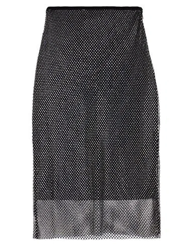 Sportmax Zinnia Knee-length Fitted Mesh Skirt In Black