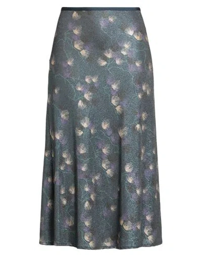 Siyu Woman Midi Skirt Slate Blue Size 8 Viscose, Elastane In Gray