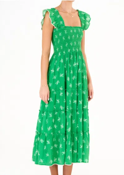 Mabe Vivi Print Square Neck Maxi Dress In Green In Green