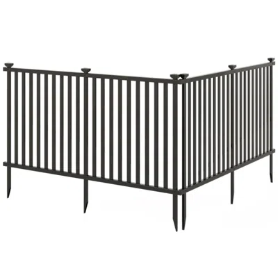 Hivvago 2 Piece 80 X 51 Inch Vinyl Picket Fence For Garden-black